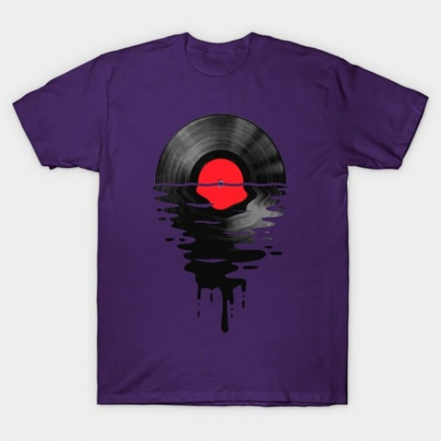 Music-Record-Sunset-Red-T-Shirt